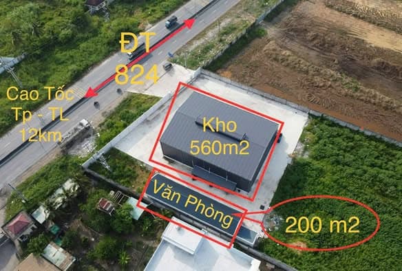 Mặt Tiền TL824, Xã Thạnh Lợi: Xưởng 9800m2, Giá Tốt, Gần KCN Thịnh Phát
